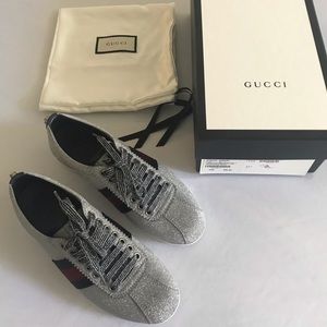 Gucci Glitter Web sneaker with studs